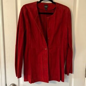 Eileen Fisher Goat suede red jacket size M